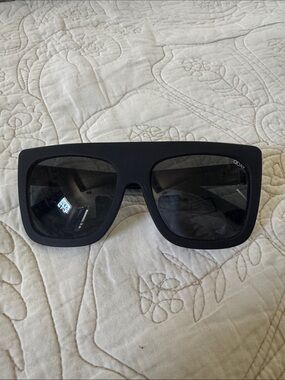 Quay Australia Cafe Racer Matte Black Oversized Square Sunglasses